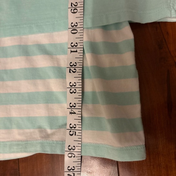 Garnet Hill Top Women’s Aqua Blue Stripe Layered Scoop Neck Beachy Boho size xs - Picture 14 of 15